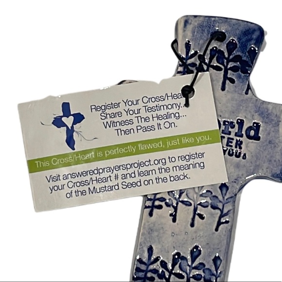 ANSWERED PRAYERS PROJECT Clay Crosses in Blue - Picture 3 of 4